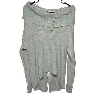NWT American Rag Mint Green Crochet Hooded Sweater w Lace Back Details